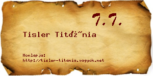 Tisler Titánia névjegykártya